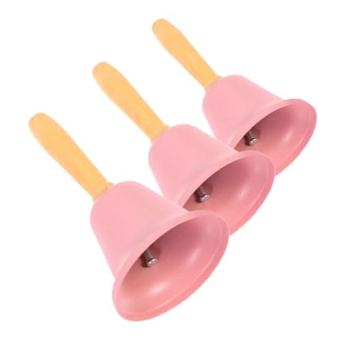 Homoyoyo 3pcs Metal Hand Bell Jingle Bells for Christmas Ring Classroom Elderly Pet Feeding
