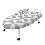gibxiyza Mini Ironing Board 2Pcs/Set Small Ironing Board Desktop Ironing Board with Removable Washable Cover Heat-Resistant Cotton Padded Foldable Portable Anti-Slip Clothes Sleeves Grey