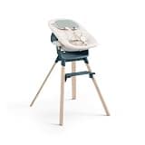 Stokke Clikk High Chair, Fjord Blue with Newborn Set, Cloud Grey