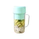 Powerful Plastic Portable Blender With Straw Powerful Six Blades Personal Juicer For Smoothies Ice Blending Juicing 420ml/14.7oz compact(Green)