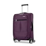 Samsonite Carry-On Soft-Sided Expandable 21-Inch Element Suitcase: Airline Approved for Most Major Airlines, Durable, 360° Spinner Wheels, Adjustable Handle, 2 Front & Side Pocket- Purple