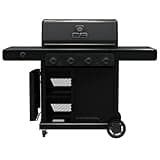 Charbroil Pro Series with Amplifire Infrared Technology 4-Burner Propane Gas Grill Cabinet with Side Burner, Black - 463281024