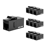 iwillink RJ45 Cat6a Keystone Coupler 10-Pack, Female to Female Cat6a Keystone Jack, UTP Keystone Coupler Insert, Black