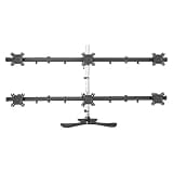 UIYTJRT Table Top TV Stand - Height Adjustable Monitor Desk Mount - Mobile TV Mount - Portable Monitor Mount, Monitor Arm Stand, Holds 6 Screens, Fit 15-27 Inch Flat Screen,Black