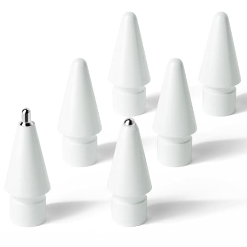 Hastraith Upgraded Replacement Tips for Apple Pencil 1/2/Pro/USB-C, Mix Metal Tips for Apple Pencil Compatible Nibs with All Generation (6 Pack)