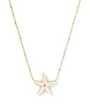 Kendra Scott Parker Starfish Pendant Necklace, Gold Plated Brass, Mother of Pearl, Fashion Jewelry for Women