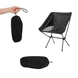 TWEJMZU Adjustable Height Folding Camping Chair, Lightweight Portable Outdoor Chair with Side Pocket and Carry Bag, for Camping, Beach, Fishing, Picnic, Travel