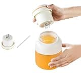 Portable Juicer Blender Cup,Portable Blender,Comes with a Lid Rope Sleeve (Color Random) and a Soft Plastic Straw Wireless Juicer Cup,Suitable for Family Outings and Camping(White)