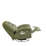 Power Rocker Recliner Chair, Swivel Single Sofa with Adjustable Footrest, Overstuffed PU Leather Lounge Chair for Living Room