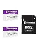 Micro SDXC Memory Card 32GB 2Pack, Speederlash Camera Plus TF Card with Adapter, 90MB/s Read Speed, 4K UHD&5K Video Support, U1 A1 Rated, for Security Camera, Smartphone, Drone, Tablet, PC