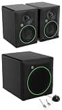 Audiosavings Bundle: Pair of Mackie CR4.5 4.5 Powered Studio Monitors Bundle with Mackie CR8SBT 8 Powered Subwoofer with Bluetooth, Rockville RCDR10B 10' Dual RCA to Dual RCA Pro Audio Cable (3 Items)