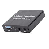 Diyeeni 4K Video Card, USB to HD Multimedia Interface with Out 3.5mm Mic 1080P Video Output, for Streaming Game Recording Live Broadcast