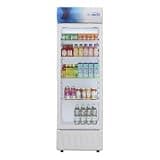 Pemberly Row 22" One-Door Merchandiser Refrigerator, White Finish, 9 cu. ft. Capacity, Glass Door, Adjustable Shelving, Automatic Defrost, LED Illumination, Freestanding Beverage Display Cooler for