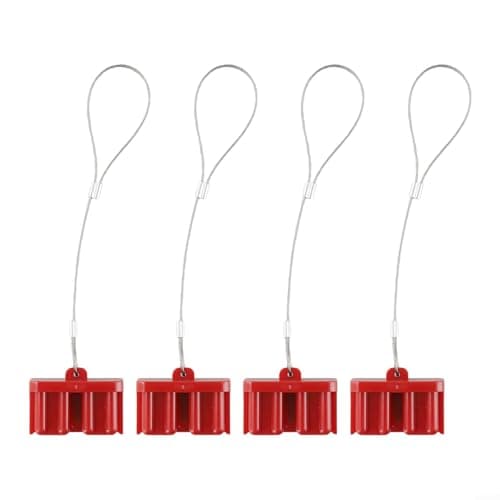 Power Connector Dust Covers 4 Pack, Red PVC Protective Cap for Terminals, Flame Retardant, for Caravan, Forklift, Sports Sedan, Tow Bike and Formula(175A-red)