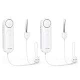 TECKNET Door Alarm for Door Handle, 130dB Door Alarms When Opened & Window Alarms, No-Drill Travel Door Security Device with Lanyard, Door Sensor Alarm for Home, Apartment & Hotel(Pack of 2)