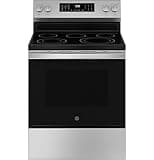 GE GRF600AVSS 30 in. 5 Burner Element Smart Free-Standing Electric Range in Stainless w/EasyWash Oven Tray & No-Preheat Air Fry