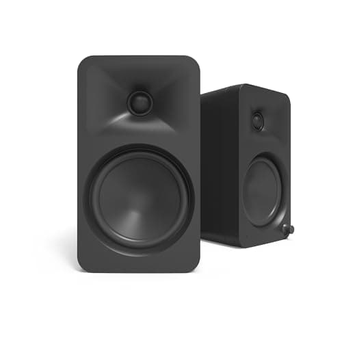 Kanto ORA4 140W Powered Reference Speakers with Bluetooth 5.0 and USB-C Input|4” Woofers with Deep Bass Extension | Bi-Amplified |80 Hz Automatic Crossover|Reference Quality Sound|Pair|Black(Renewed)