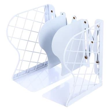 UTHCLO Iron Grid Book Storage Shelf White Book Rack Organizer for Home Office Study Desktop and Library Use
