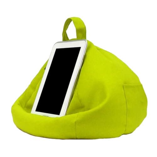 Phone Pillow Holder - Soft Beanbag Phone Holder for Desk, Tablet Pillow Stand with Side Pocket, Soft Fabric Phones Stand for All Phones, All Smartphones