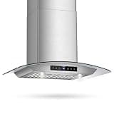 TAZPI Extra Large French Door Air Fryer Toaster Oven Combo, 24 Cooking Functions and Digital Controls, 36 Wall Mount Range Hood