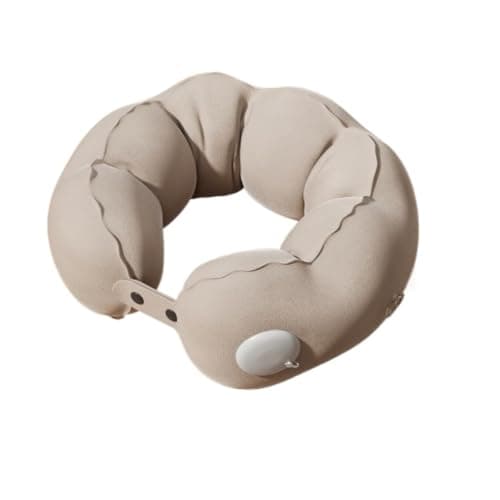 XDMINGY Airplane Pillow for Traveling Office U-Shaped Pillow Inflatable Upon Compression Portable Travel Nap(73x14.5 cm)