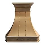 Brass Range Hood Wall Mount 60'' W, 42'' H, 21'' D, CT Copper Tailor Custom Handmade Metal Kitchen Vent Hood, With 4-Speed Exhaust Fan & LED Light,BSRH-3C2TR