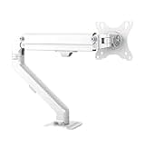 Listed TV Mount Single Monitor Stand Mechanical Spring Monitor Stand Mount White Monitor Arm Desk Mount Fits 17"-32" Flat/Curved Screen