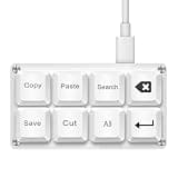 SAYODEVICE Copy Paste Mini Shortcut Key Office Work Macros Keypad OSU Rhythm Games Keypad Gaming USB Wired Keyboard Hot-swappable Mechanical Keyboard (White 8 Keys)