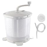 Omabeta Portable Washing Machine, Hand Crank Laundry Washer Compact Spin Dryer with Detachable Dehydration for Home Dormitory