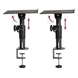 Gator Frameworks Desktop Clamp-On Studio Monitor and Speaker Stand with EVA Foam Padded Surface, Angle Adjustable from 0° to 15° – Set of 2 (GFWSPKSTMNDSKCMP)
