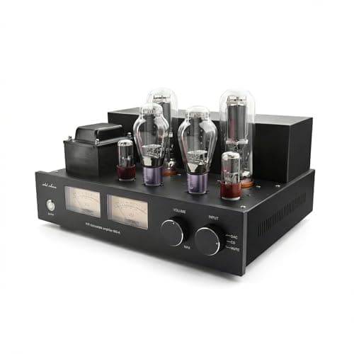 Oldchen 845 Tube Amplifier Hi-Fi Class A Single-Ended Stereo Integrated Amp, 300B Driven 845 Vacuum Tubes, 22W+22W RMS, Handmade Point-to-Point Wiring, Audiophile Home Audio (Black, Standard)