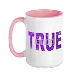 Purple Stay True Purple Graphic Ceramic Mug, Pink/White, 15oz
