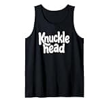 Knucklhead Black n White Text Tank Top