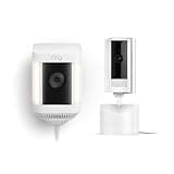 Ring Pan-Tilt Indoor Cam, White with Ring Spotlight Cam Plus Plug-In, White