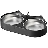 PETLIBRO Pet Food Splitter with Stainless Steel Bowls, Automatic Cat Feeder Bowls for Two Cats or Dogs, Suitable for PETLIBRO Automatic Cat Feeder PLAF005, PLAF006, PLAF103, PLAF203, Black