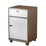 GFSGHZZ Metal Vertical File Cabinet with Lockable Storage Organizer for Home Office School Multi Purpose Garage Tool Chest Cabinet Rolling Printer Stand,Brown +White-Password Lock