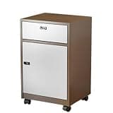 GFSGHZZ Metal Vertical File Cabinet with Lockable Storage Organizer for Home Office School Multi Purpose Garage Tool Chest Cabinet Rolling Printer Stand,Brown +White-Password Lock