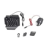 Omquot Portable Mini Gaming Keypad Mouse Compact Bluetooth 5.0 35 Keys RGB Wrist Rest for for IOS Black ABS Material