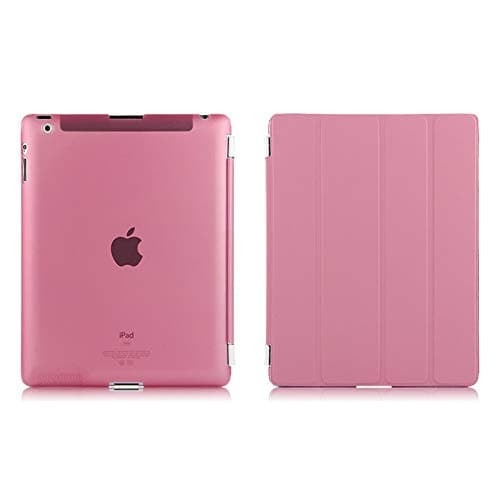 Case for Apple iPad 4 iPad3 iPad2 Smart Cover Leather Protective Tablet for iPad4 3 2 PU Protector Sleeve Covers 9.7 inch Cases (Pink)