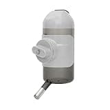 Pet Water Bottle Hanging Dog Water Dispenser Kennel Drinker Kettle Feeder BPA Free Cage Crate Hutch Puppy Cat Rabbit (17oz, Gray)