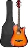 38in Beginner Basswood Acoustic Guitar Starter Kit with Gig Bag, 2 Picks, Strings, Strap, Tuner - Sunset colour