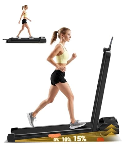 Walking Pad with 15% Incline, Portable Under Desk Treadmill, Foldable Treadmills for Home, 2.5 HP Quiet Walking Pad with 300 LBS Capacity