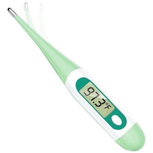 Basal Thermometer for Adults with 10 Seconds Fast Reading, Digital Thermometer (Light Green+Clear Blue)