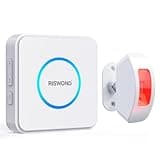 Wireless Motion Sensor Alarm Indoor: Motion Detector Alarm for Business Store Home Security with 35 Ringer/Led Light Remind- Motion Sensor Door Chime with Buzzer