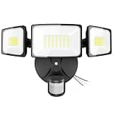 Onforu 75W LED Flood Light Motion Sensor Outdoor, 7000lm Dusk to Dawn Flood Light, Security Light with Three Head, IP65 Waterproof Exterior Floodlight, 6500k Wall Light for Entryway Stairs Yard Garage