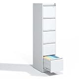 Kiwaou 5 Drawer Vertical File Cabinet, Metal Locking Storage for Office Home, Steel Cabinet for A4 Legal Letter Size Documents