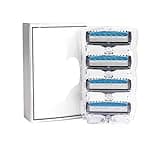 Blue Series Manual Shaving Razor Blade,Compatible For Man Blade Refill X5 Plus 1 Trimmer Top, 4 Cartridges(4 Cartridges)