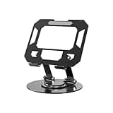 AHXIPHWSG Portable Hollowed Out Tablet Stand 360° Rotating Adjustment Aluminum Alloy Desktop Bracket(258-1-Black)