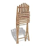 KGHFDVB Foldable Bamboo Patio Dining Set with 4 Chairs, 5 Piece Folding Bamboo Table and Chairs Set for Outdoor Use