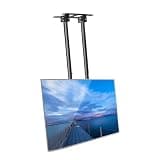 UIYTJRT Ceiling TV Mount, Adjustable TV Mount Bracket, 2 Post Single Screen TV Mount, Tilt TV Mount for 55-120 Inch TVs, Ceiling Mount, Max 900x600mm,